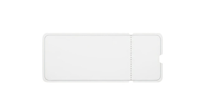 White rectangular object with cutout corner