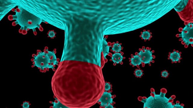 Emerging Airborne Virus Overlay Animation Alpha Channel with Floating Infectious Particles