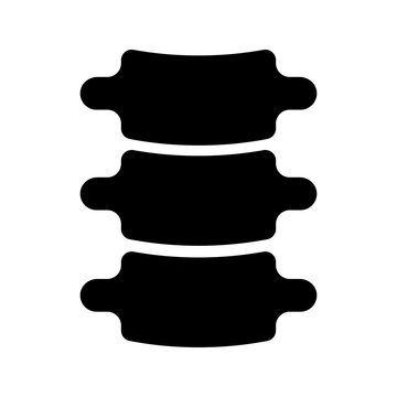 Spondylolisthesis spine icon. Healthcare and orthopedics filled symbol. Black and white.