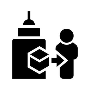 Store pickup icon. Business and ecommerce filled symbol. Black and white.