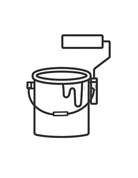 Paint bucket with roller tool.
