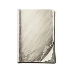 Naklejka premium Vintage Notebook Mockup Isolated on White Background Grunge Paper Template