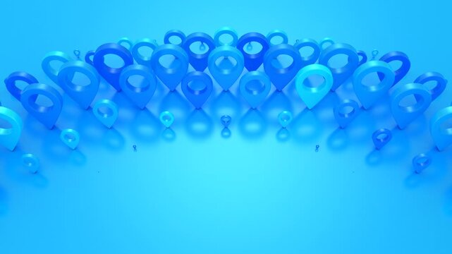 Pins Form a Wave. Abstract motion, two color, 3d rendering, 4k resolution
