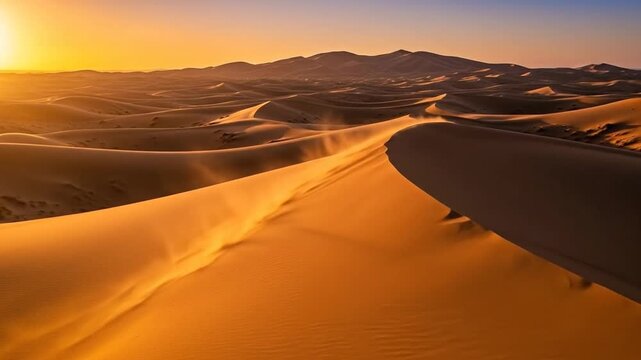 Golden Hour in the Desert - A Serene Landscape Video.