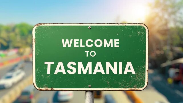 green highway road signs welcoming travelers to iconic Australian destinations