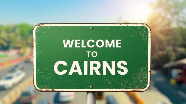 green highway road signs welcoming travelers to iconic Australian destinations