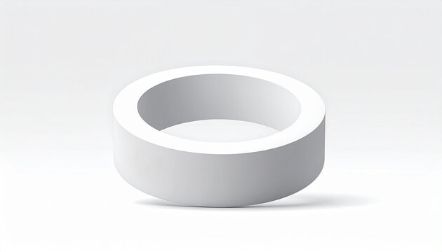 Abstract white 3 d torus shape illustration