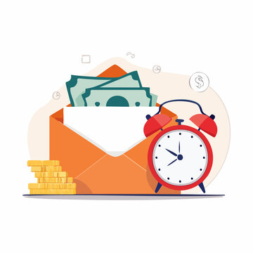 Money and Time Concept Illustration