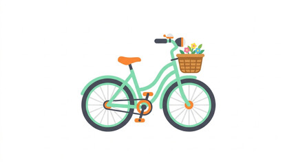 Fototapeta premium Vintage Bicycle with Flowers in Basket.