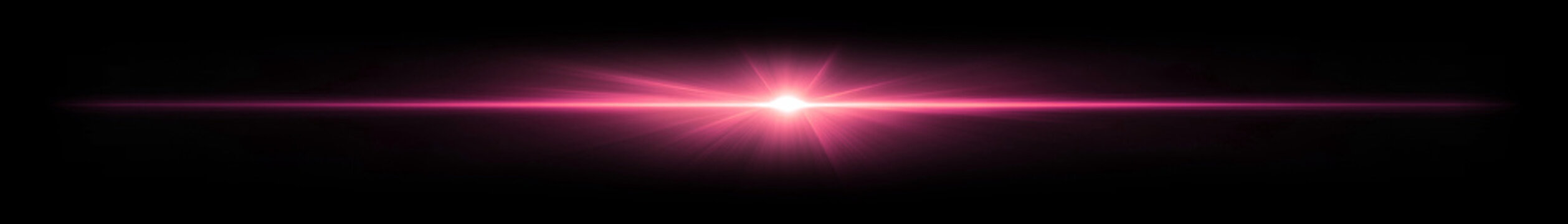 Pink Lens Flare Overlay Soft Light Streak on Black Background