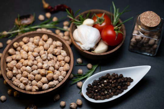 Still life of dried chickpeas