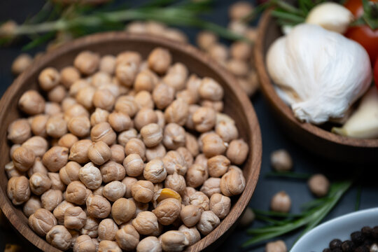 Still life of dried chickpeas