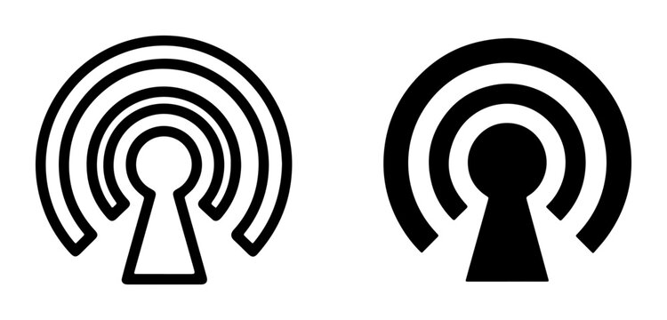 Wireless Signal Icons, Wi-Fi Broadcast Symbol, Radio Wave Transmission, Network Connectivity, Broadcast Antenna, Digital Signal, Communication Technology