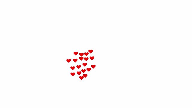Social media Live style animated heart on white screen alpha channel included. 