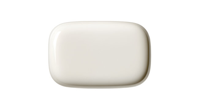 clean minimal white soap bar with soft shadow gradient isolated on white background