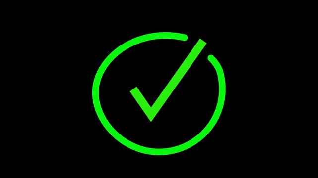 Green Check Mark Inside Green Circle image stock