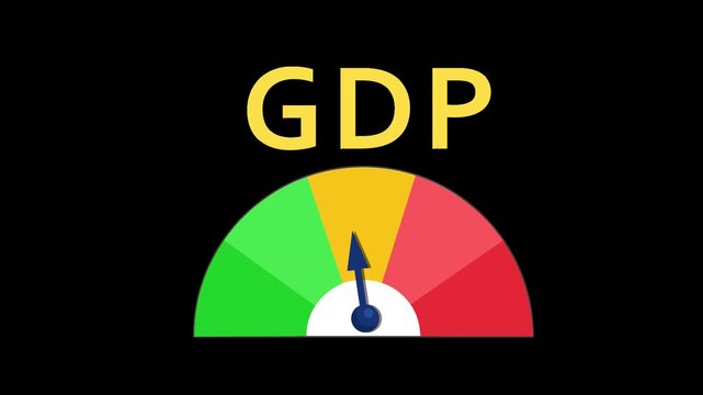 gdp crash economic decline recession warning alpha channel animation