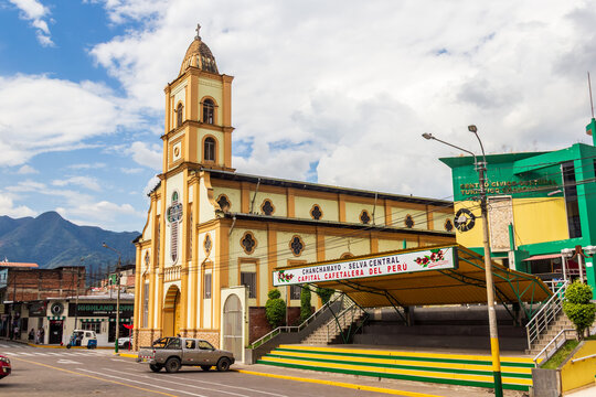 La Merced Catholic Church at main square - Chanchamayo, Junin, Peru