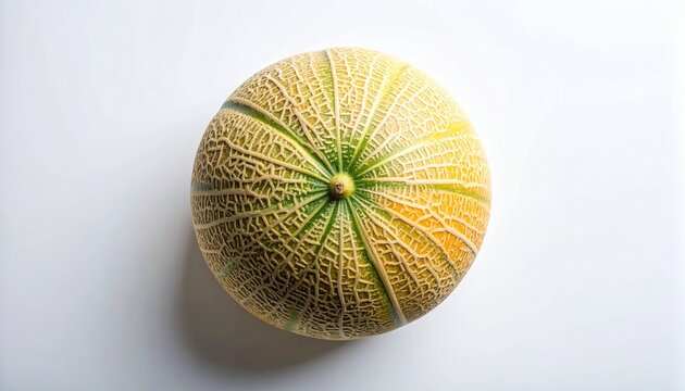 Freshly harvested cantaloupe melon with its characteristic netted skin
