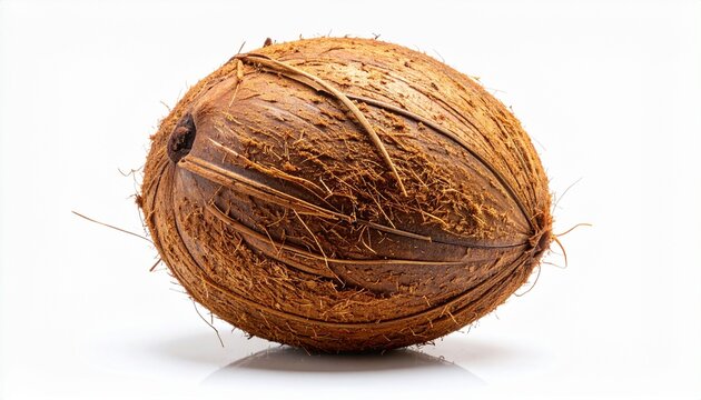 Whole brown coconut, a symbol of tropical paradise and natural goodness, ready for culinary use