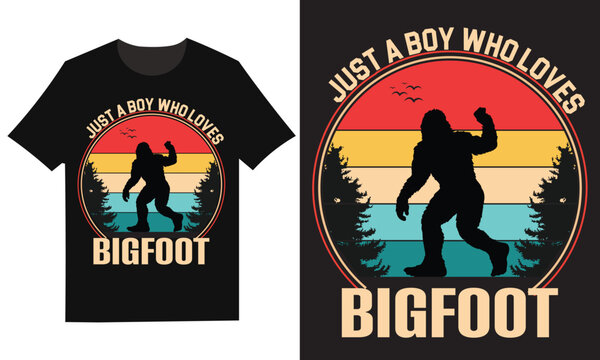 Bigfoot t shirt design vintage style graphic for sasquatch lovers