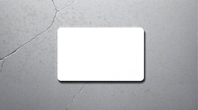 Blank White Card with Rounded Corners on Cracked Concrete Surface Mockup Template