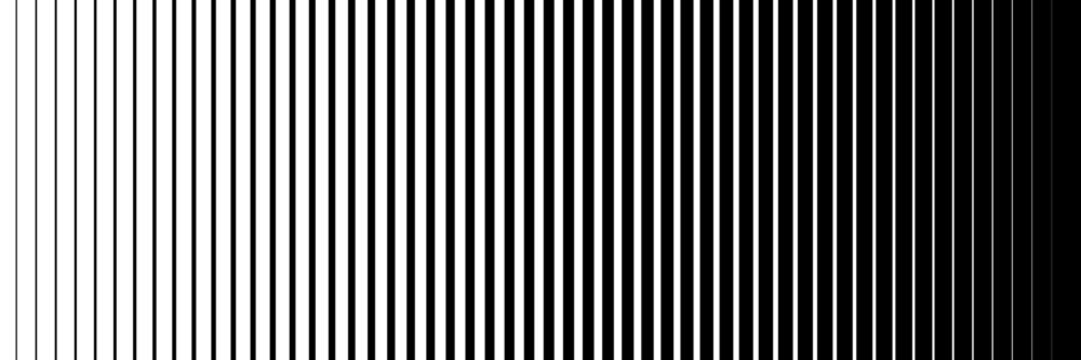Half tone line pattern. Faded halftone black lines. Fading gradient background. Horizontal abstract geometric texture with parallel stripes. Gradient pattern. Vector illustration on white background