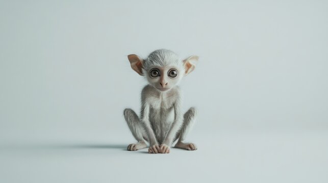 Adorable Bushbaby with Large Expressive Eyes Sits Still