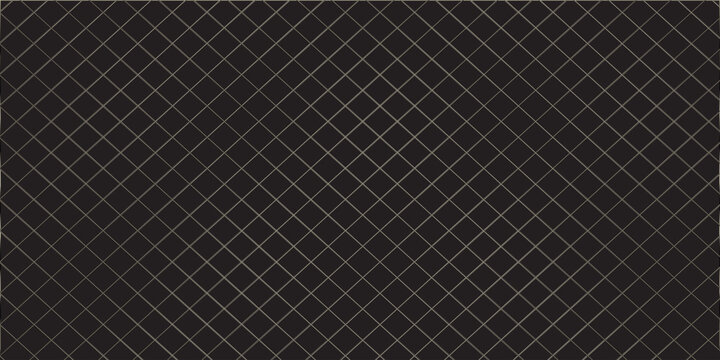Black lines square pattern on metal background. Dark abstraction tracery running in line vector tilt in decorative style