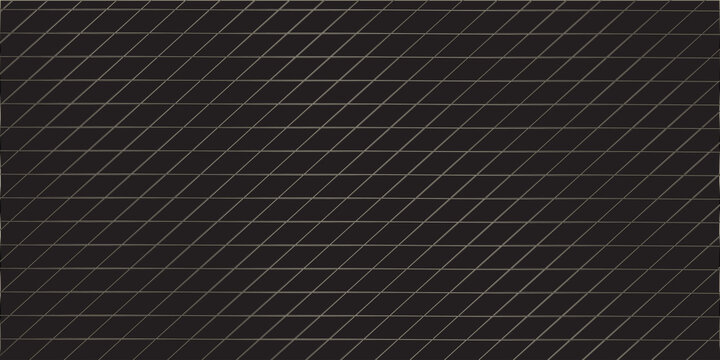 Black lines square pattern on metal background. Dark abstraction tracery running in line vector tilt in decorative style