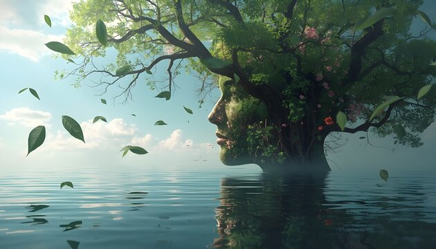 Mind and Nature Balance Copy Space Anxiety 