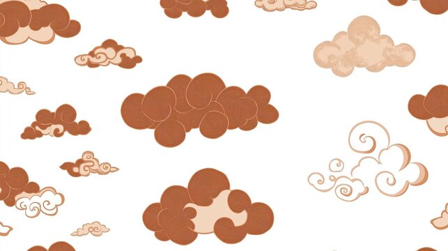 Seamless pattern of stylized clouds
