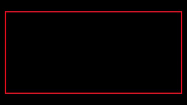 Solid Black Rectangle with Red Border frame
