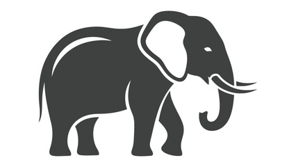Fototapeta premium Silhouette of a walking elephant with elephant, wildlife