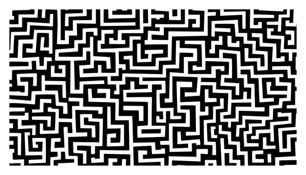 Complex square maze labyrinth pattern for puzzle games silhouette vector