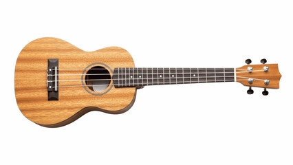 Obraz premium A ukulele on a transparent background with a light wood grain finish