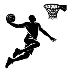Basketball Slam Dunk Silhouette Icon © Jamil