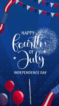 Independence day celebration with fourth of july holiday in america. Perfect for patriotic vertical designs, event promotions, and social media.