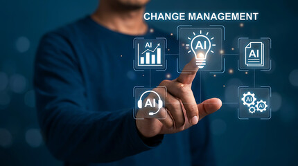 Obraz premium AI Change Management Digital Transformation Business Technology
