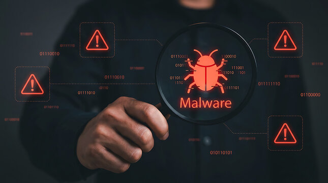Malware Cybersecurity Threat Protection Warning Hacker Attack Concept