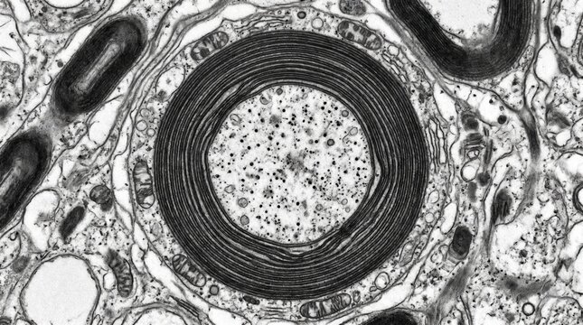 Myelin Sheath Cross-Section Transmission Electron Microscopy