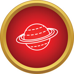 Fototapeta premium Saturn orbiting planet icon representing space exploration