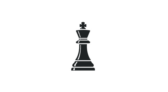 Black King Chess Piece Silhouette - Strategy and Leadership Concept