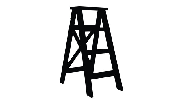 Ladder silhouette against a white background high quality