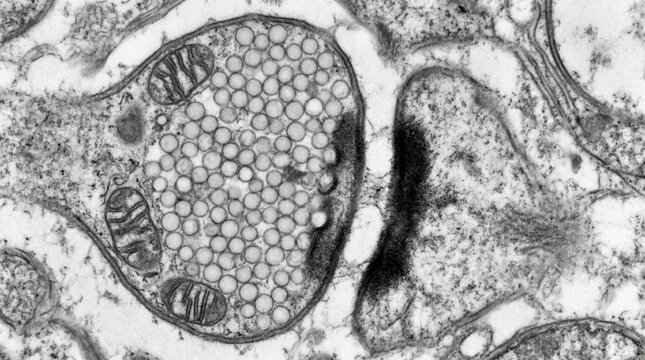 Synaptic Vesicle Cluster Active Zone TEM Ultrastructure