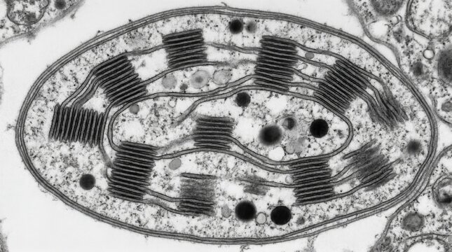 Algal Chloroplast Thylakoid Membrane TEM Grana Stack