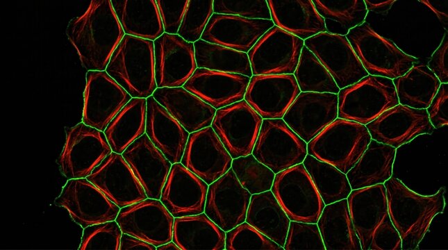 Microvessel Endothelial Cell Actin Junction HUVEC Monolayer