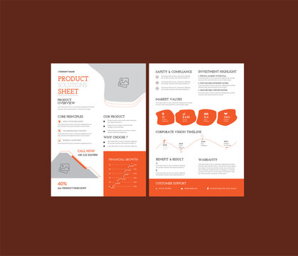 Professional Data Sheet Template Design for Corporate Business