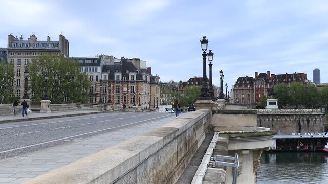 Pont de la Tournelle over the Seine River in Paris in Pont de la Tournelle, Paris, France