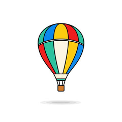 Naklejka premium Colorful Hot Air Balloon Illustration, Vector Art, Isolated on White